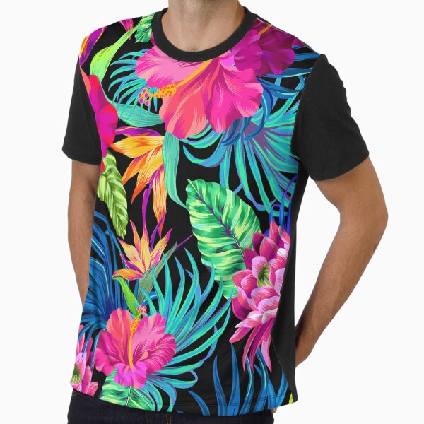 Drive You Mad Hibiscus Pattern Graphic T-Shirt