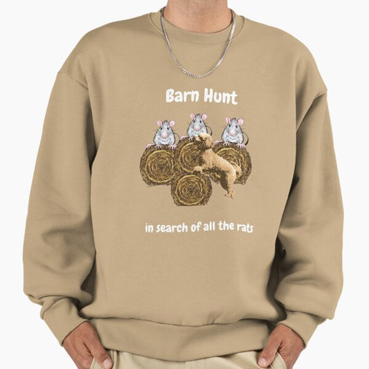 Funny Barn Hunt - in search of all the rats with a Red Poodle Sweatshirt