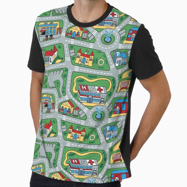 Car City Carpet Road Rug 90s Nostalgic Toy Graphic T-Shirt