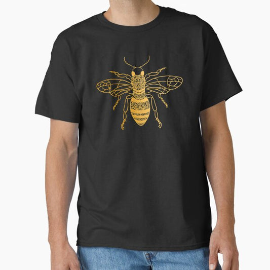 Floral Golden Honey Bee T-Shirt
