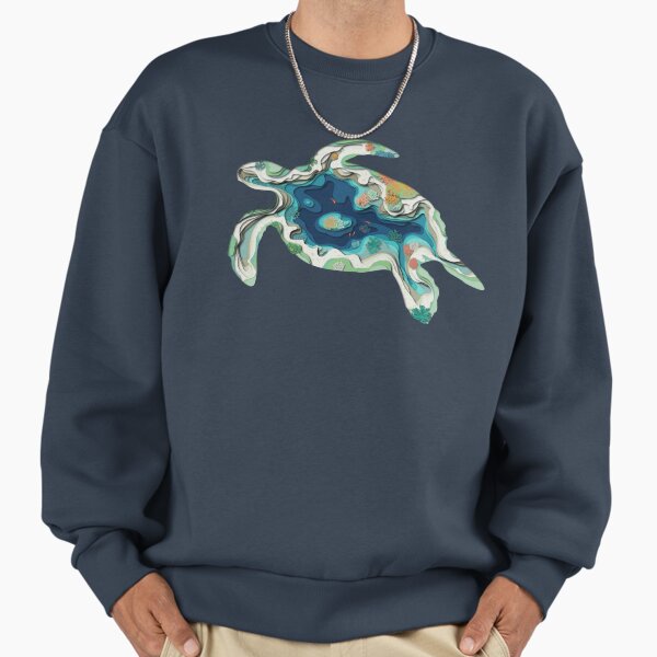 Underwater world inside a turtle shape Sweatshirt