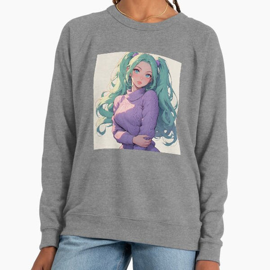 Kawaii Anime Waifu Cute Manga Girl Otaku Aesthetic Lightweight Sweatshirt
