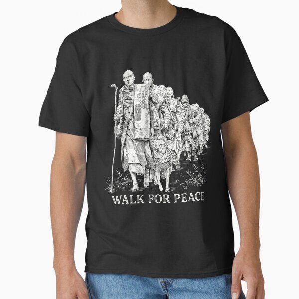 Walk for Peace Monks with Aloka Dog T-Shirt