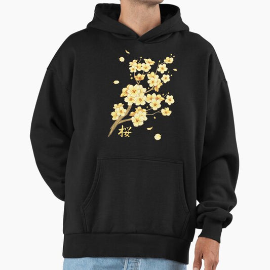 Falling Yellow Sakura Cherry Blossom Hoodie