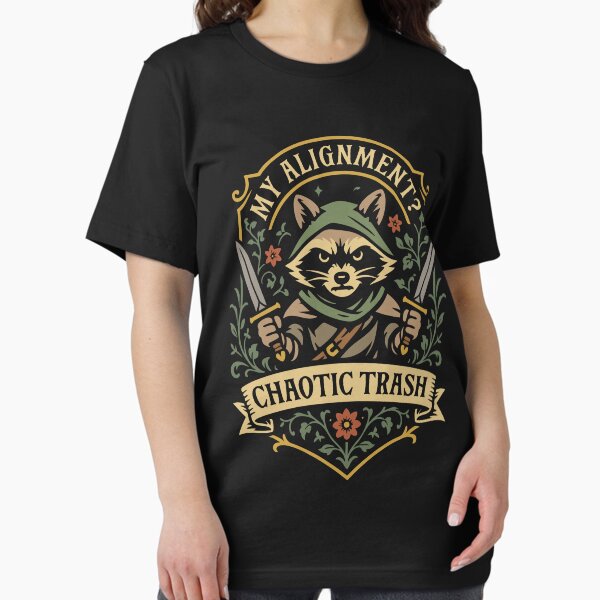 Chaotic Trash Alignment Funny Raccoon T-Shirt