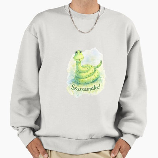 Ssssssnake! Cute Watercolor Snake Illustration Sweatshirt