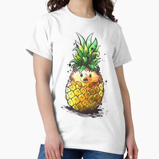 Pineapple hedgehog tropical watercolor T-Shirt