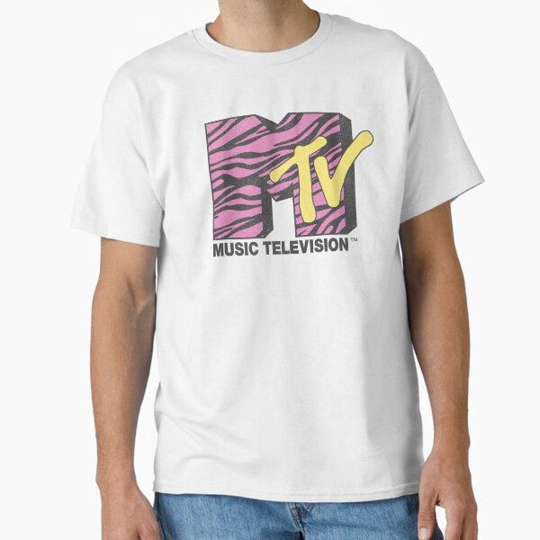 MTV Music Television Pink Zebra Fill Logo T-Shirt