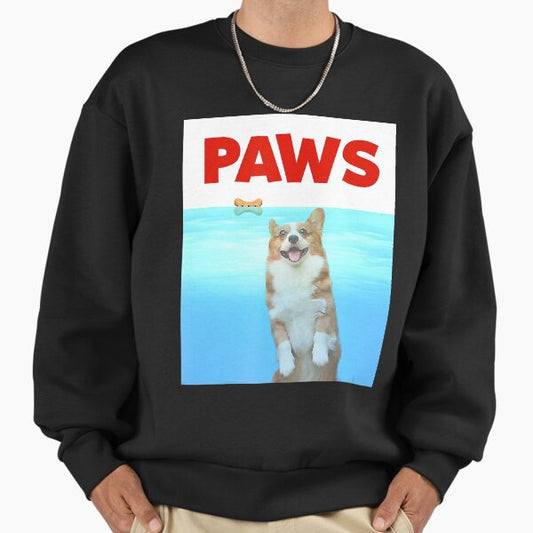 Paws Dog Parody 80s Corgi Sweatshirt