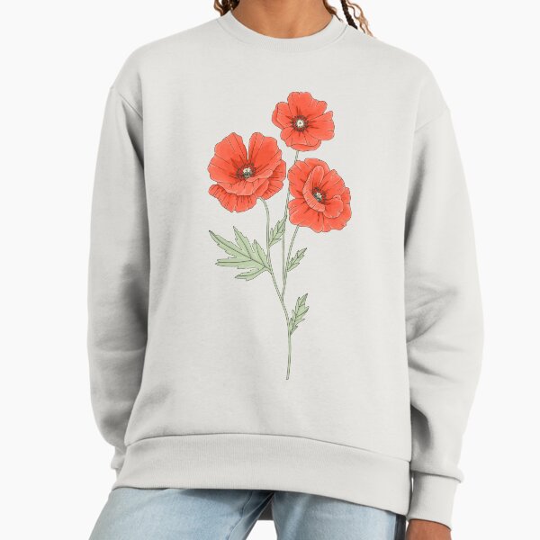 Red Poppy Flowers Sweatshirt