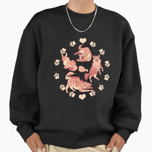 Hyenas in creamy orange Sweatshirt