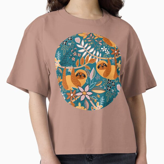 Happy Boho Sloth Floral T-Shirt