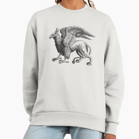 Griffin, the powerful mythical hybrid beast - Black and white Sweatshirt