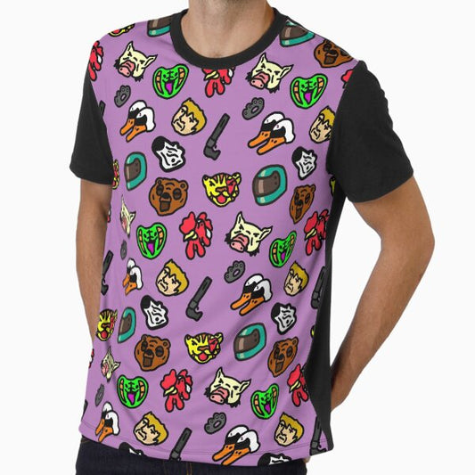 Hotline Miami Pattern Graphic T-Shirt