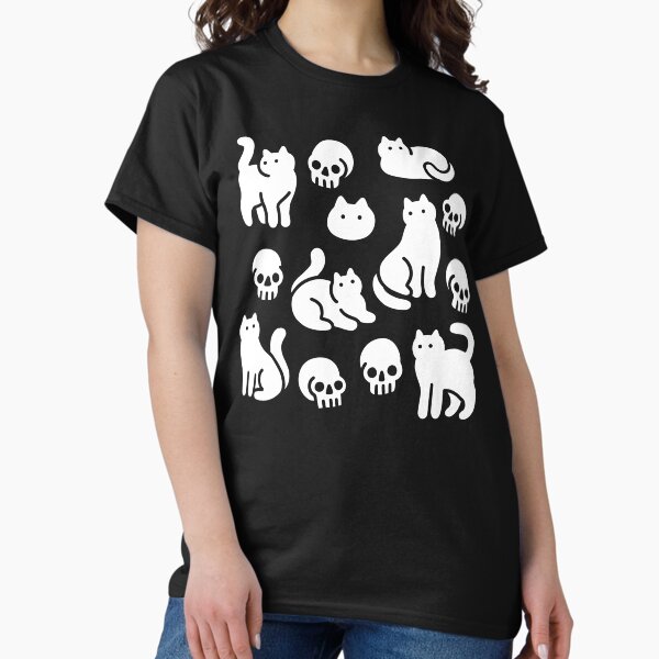 Cats and Skulls Pattern T-Shirt