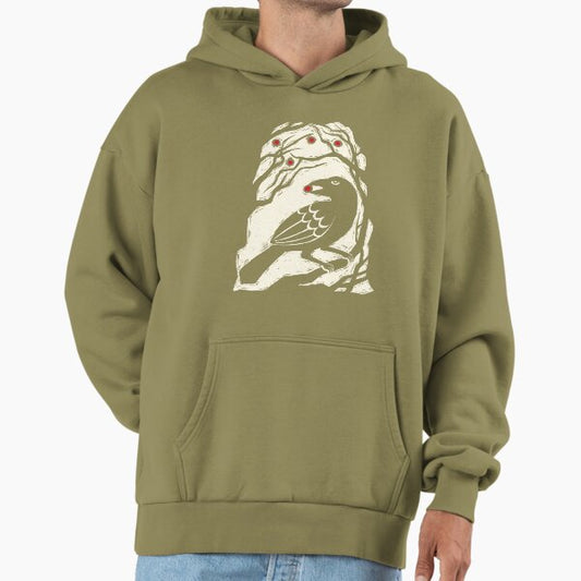 Autumn Berries Bird Print Hoodie