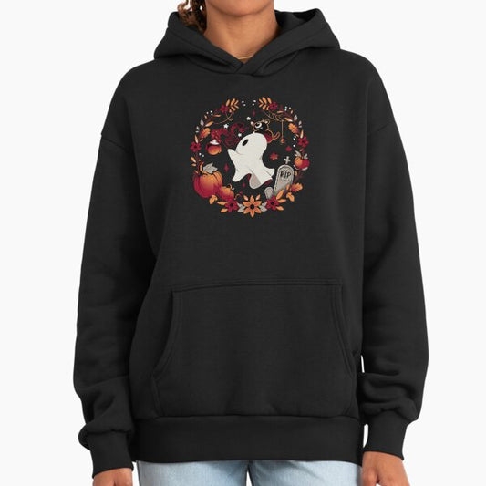 Spooky Wishes - Cute Halloween Ghost Hoodie
