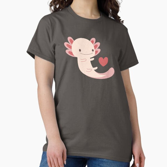 Axolotls hearts and bubble T-Shirt
