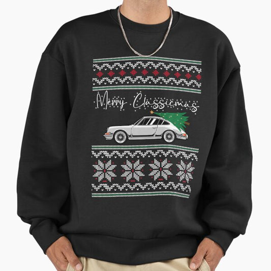 Merry Classicmas - Vintage Sports Coupe & Festive Pine Sweatshirt
