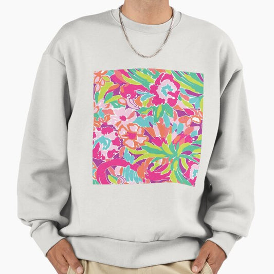 Pink Abstract Floral Sweatshirt