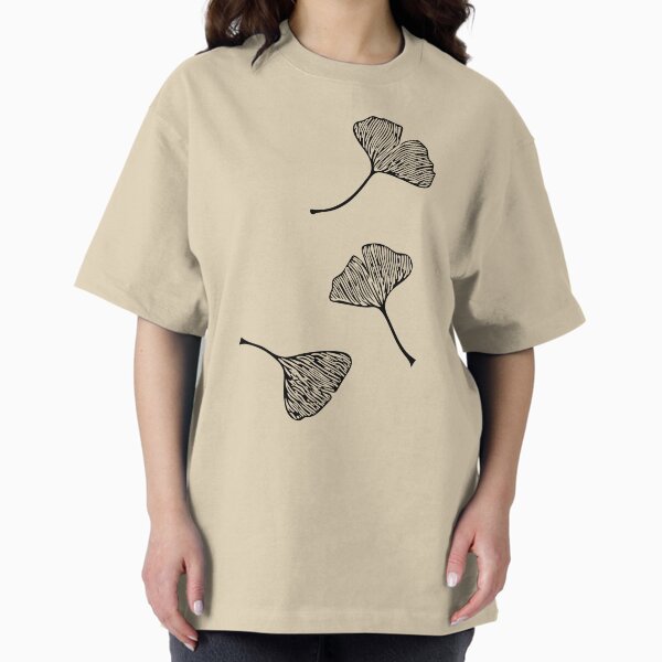 Ginkgo Vector Black on Warm Grey T-Shirt