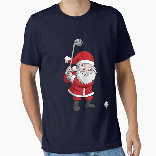 Santa Claus Golfing Christmas T-Shirt