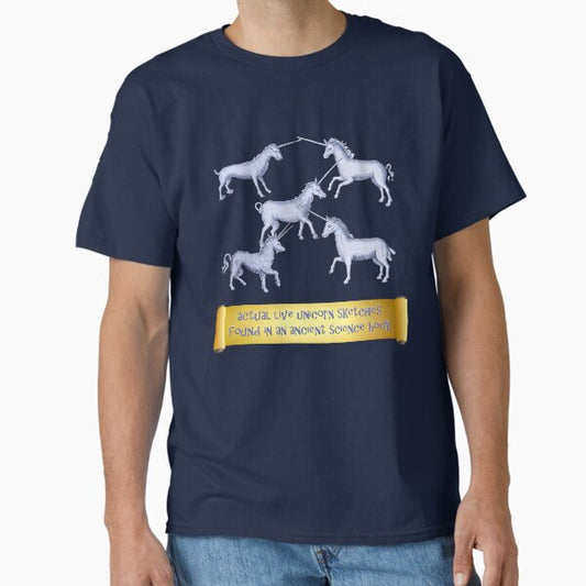 Unicorn Legendary Animals Sketches Ancient Fairy Tale Legend Myth T-Shirt