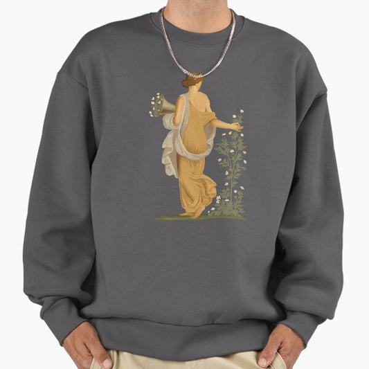 Spring, maiden gathering flowers, from the villa of Varano in Stabiae, c.15 BC-60 AD. Sweatshirt