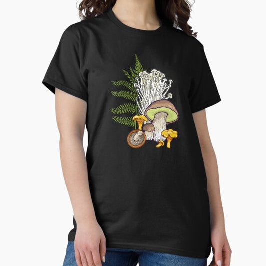 Mushroom Forest | Dark Woodland Cottagecore Pattern Art T-Shirt
