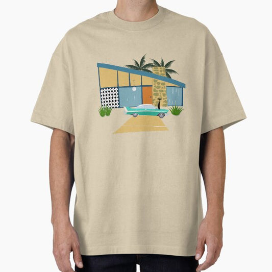Vintage Car Parked outside a Palm Springs MCM House T-Shirt