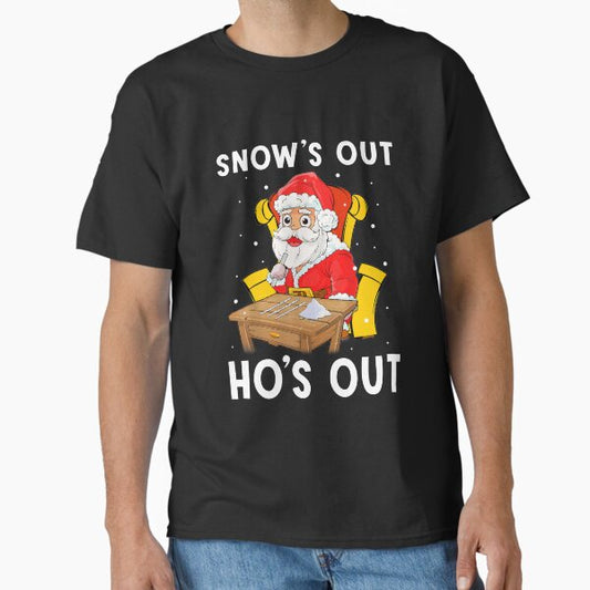 Santa Claus Snows Out ho's out Snorting Cocaine T-Shirt