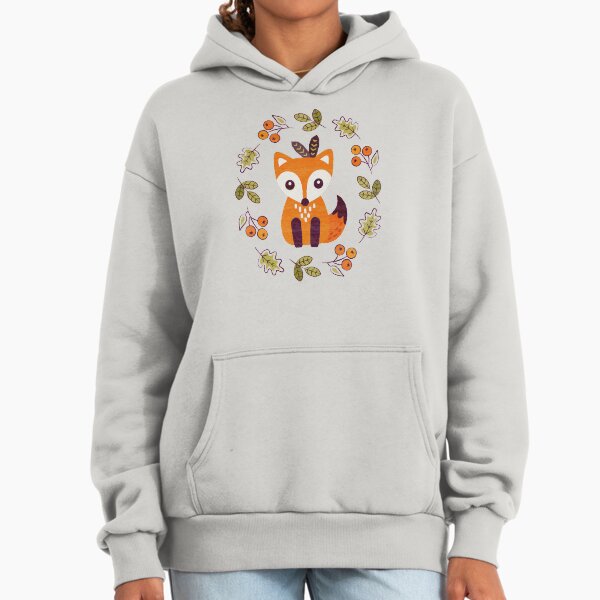 Little Red Fox with Autumn Berries Hoodie