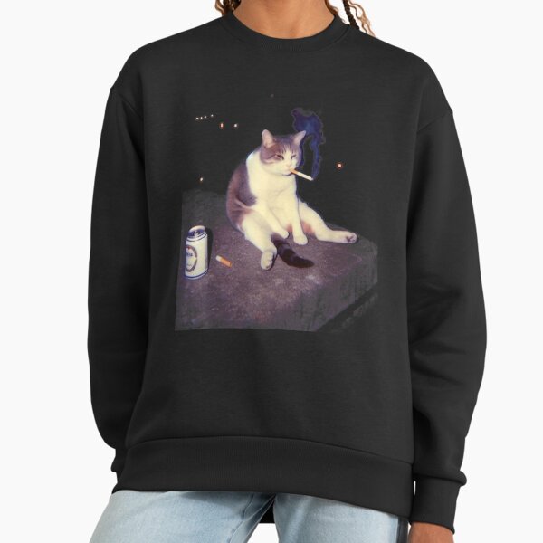 Smoking Cat Meme Shirt – Funny Cigarette Kitten Brainrot Tee Sweatshirt