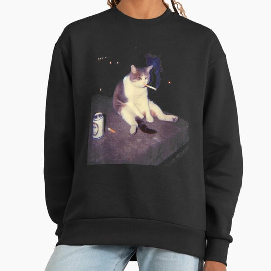 Smoking Cat Meme Shirt – Funny Cigarette Kitten Brainrot Tee Sweatshirt