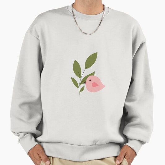 Seamless pattern design with little flowers, floral elements, birds Sweatshirt