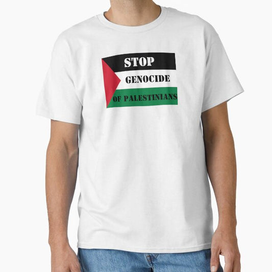 Stop Genocide of Palestinians Free Palestine with Flag T-Shirt