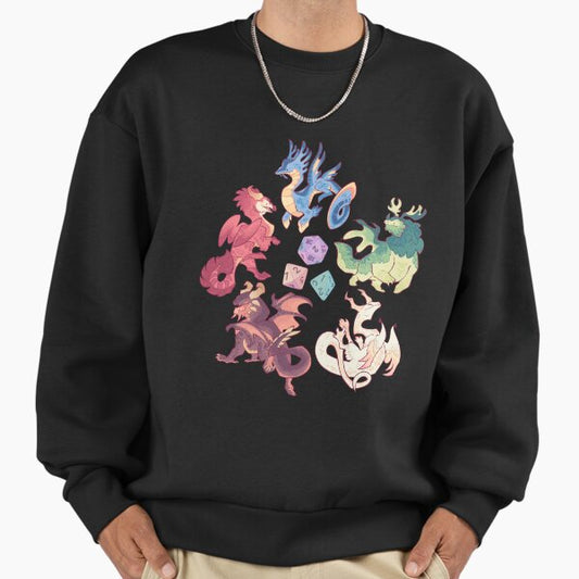 Chromatic dragons in teal Sweatshirt