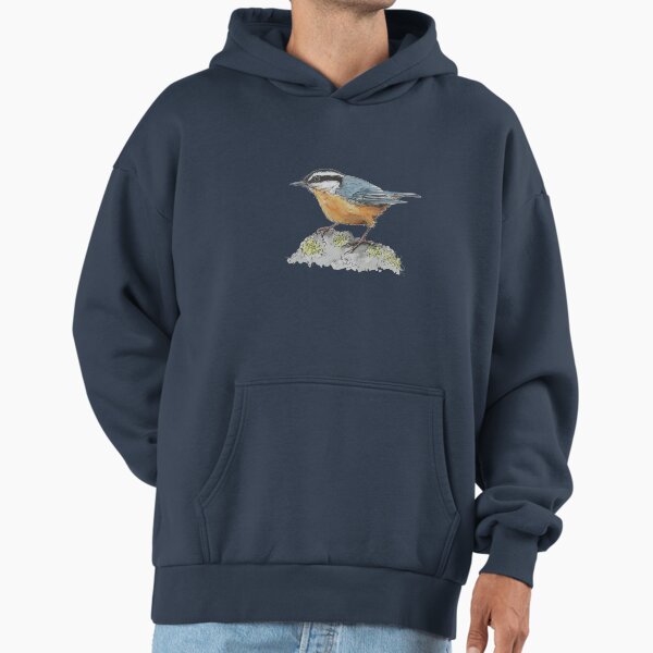 Beautiful Nuthatch Bird in Watercolour and Ink. Hoodie