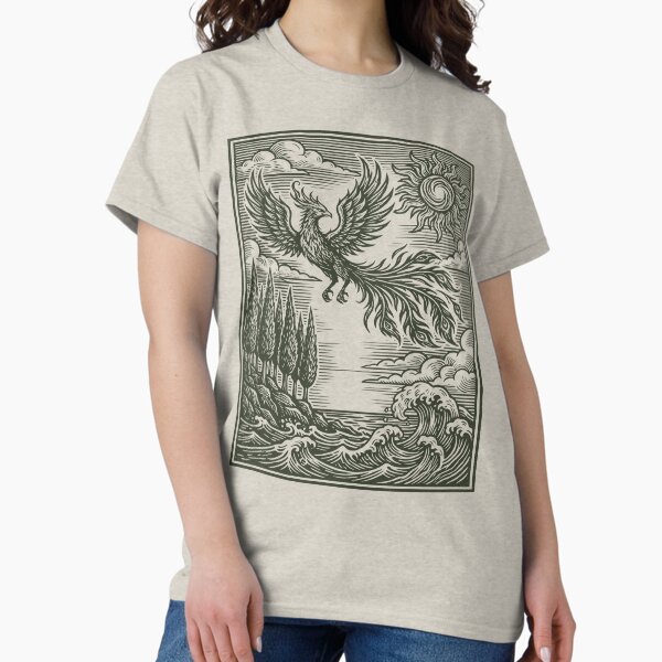 Legendary Phoenix Folk Art Vintage Mythical Bird T-Shirt