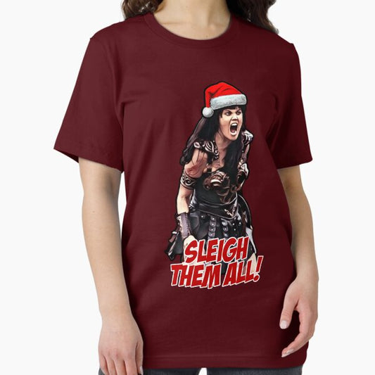 Xena Sleigh Them All Christmas T-Shirt