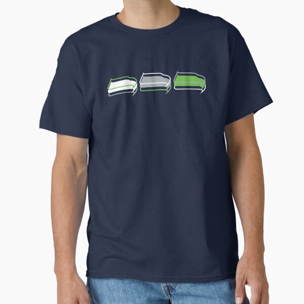 Seattle Seahawks Pattern, Navy Background T-Shirt