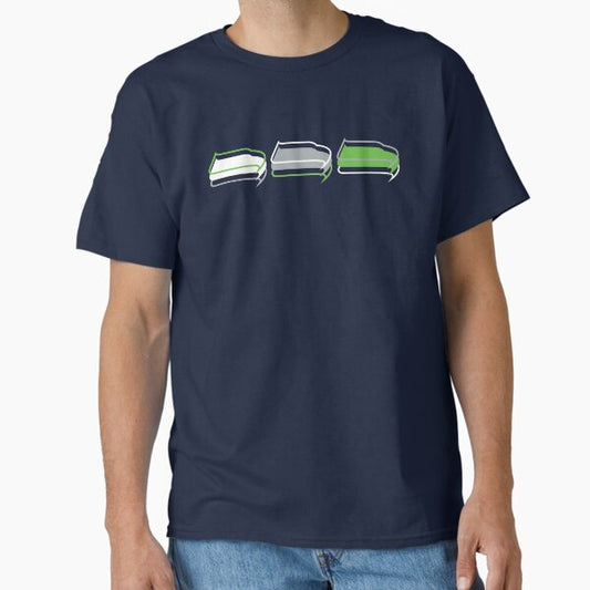 Seattle Seahawks Pattern, Navy Background T-Shirt