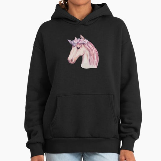 Watercolor Pink Unicorns Hoodie