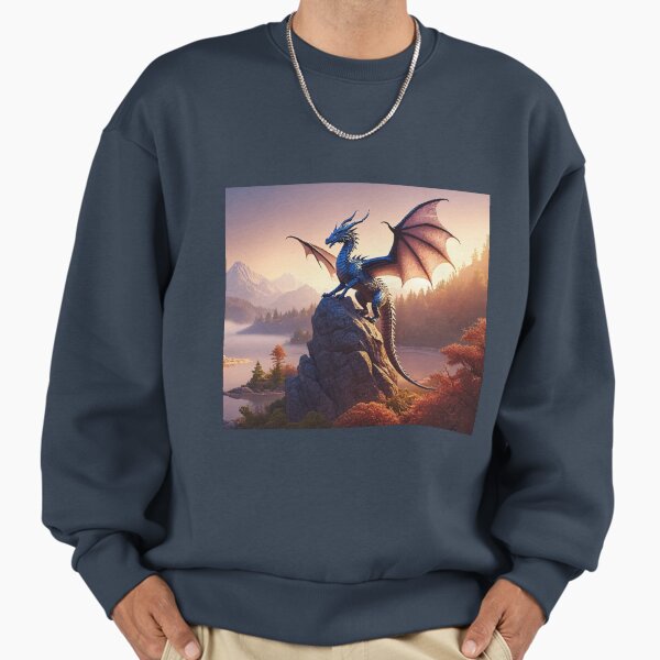 Dragon Rock Sunrise - Fantasy Dragon Art Sweatshirt