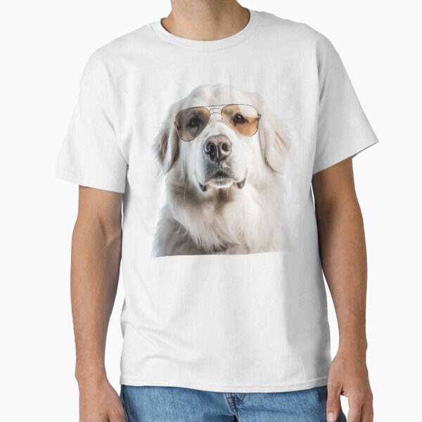 Funny cool Great Pyrenees Dog wearing sunglasses T-Shirt