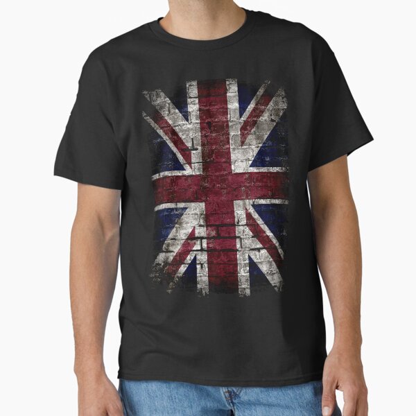Grunge UK Flag, Great Britain, Punk Style Distressed Wall T-Shirt