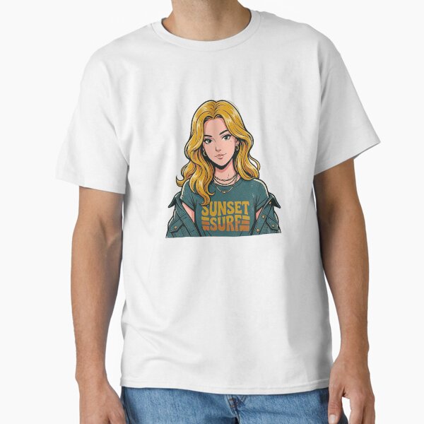 4k Realistic Anime Blonde Teen, Futuristic City T-Shirt