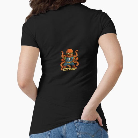 Legendary Hero, Limited Patience- Superhero Guardian Illustration- T-Shirt & Hoodies Fitted T-Shirt
