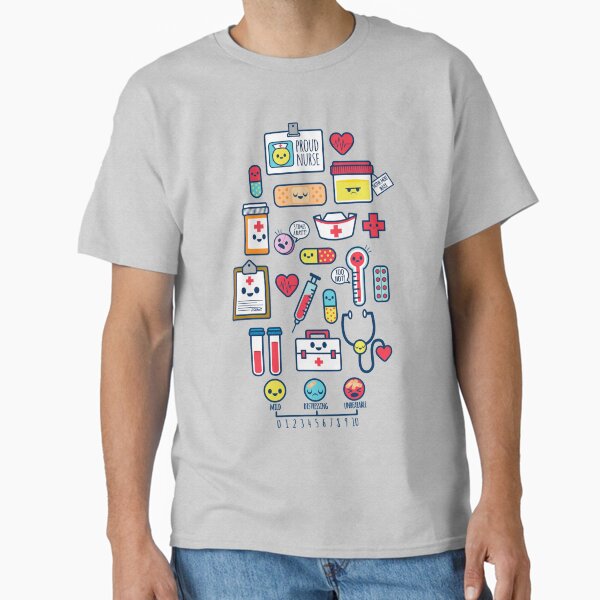 Proud To Be a Nurse / Surface Pattern Design / Blue T-Shirt