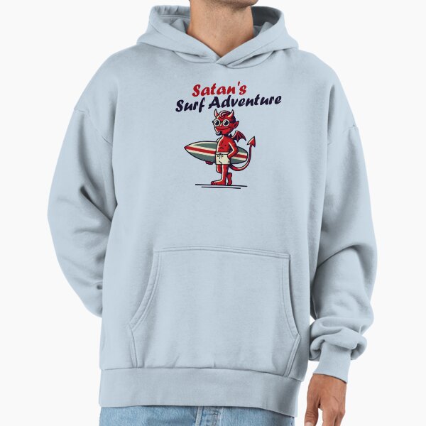 A cool devil carrying a surfboard Hoodie